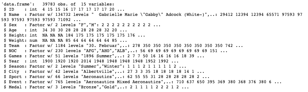 Dataset Data Types