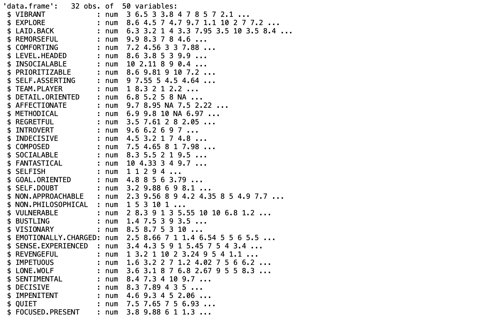 Data types