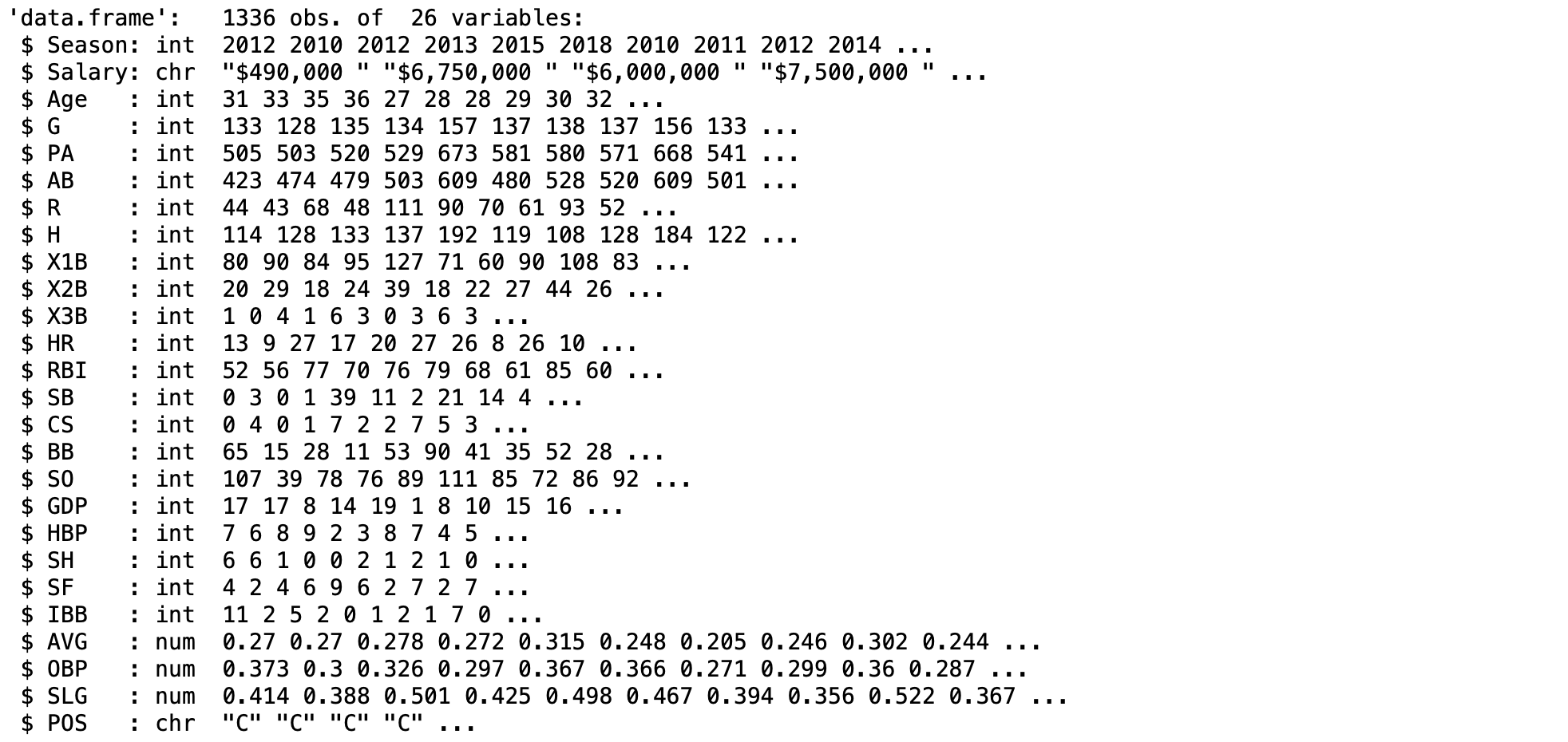 Data types